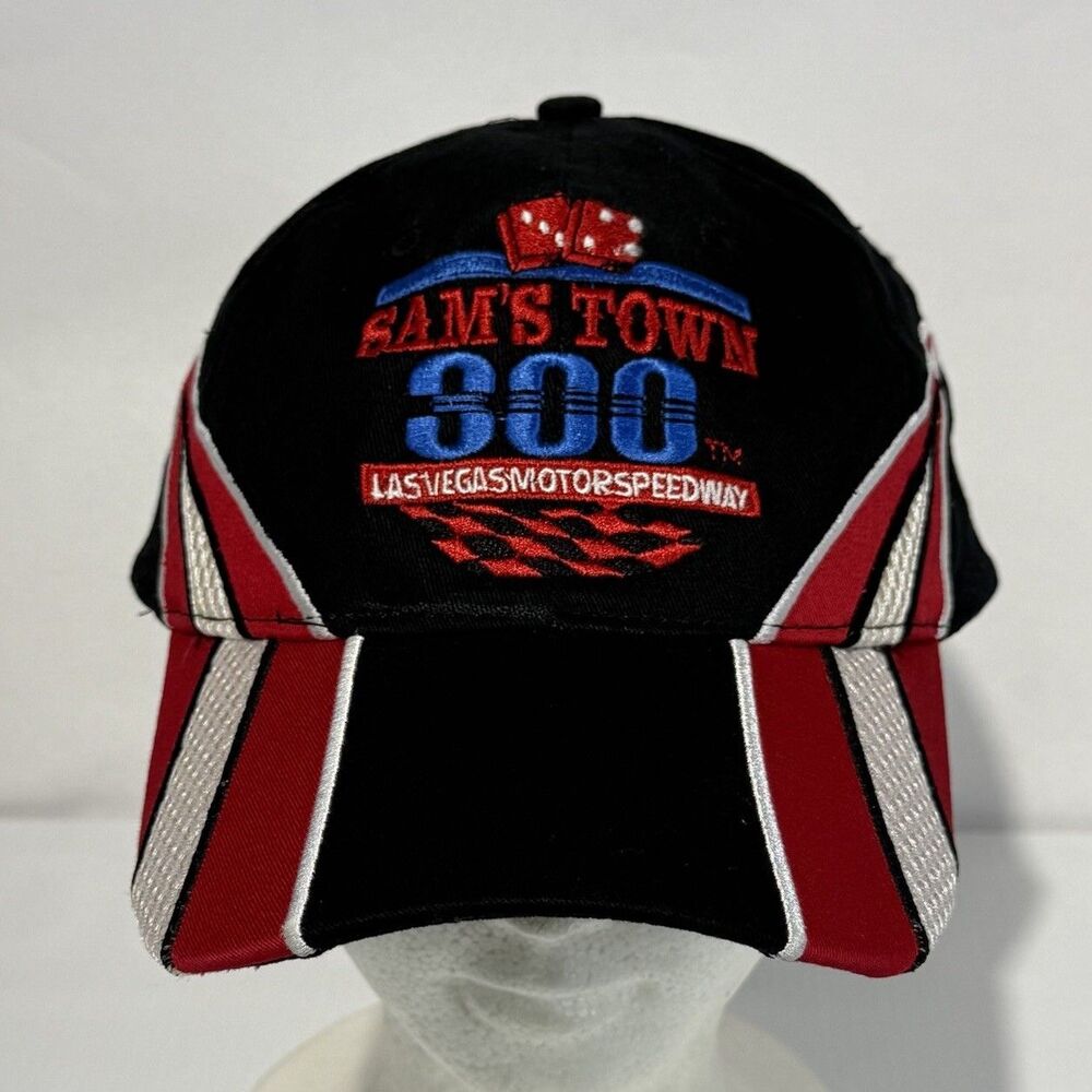 Vintage 2011 Sam’s Town 300 NASCAR Hat Cap Las Vegas Motor Speedway Black Red